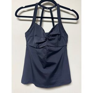TITLE NINE Swim Tankini Black Ruched Front, Sz 32C